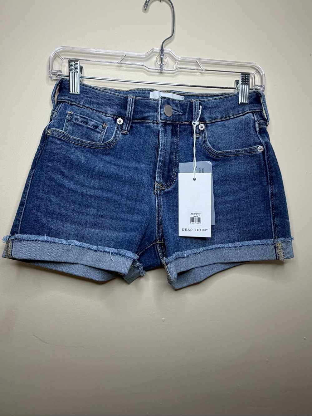 Dear John Medium Blue Rolled Hem Denim Shorts